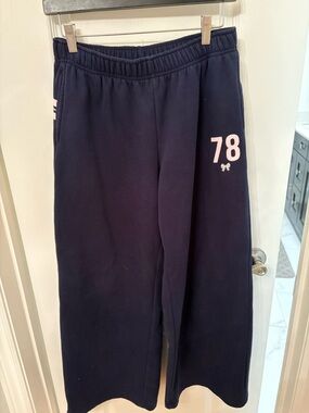 Edikted Navy Sweatpants with Pink '78' Detail